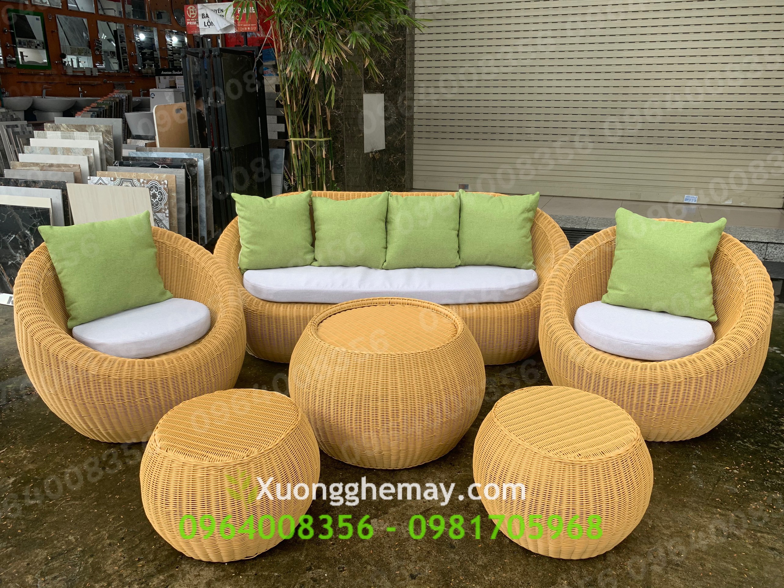 
								Bàn ghế sò nhựa giả mây SN30