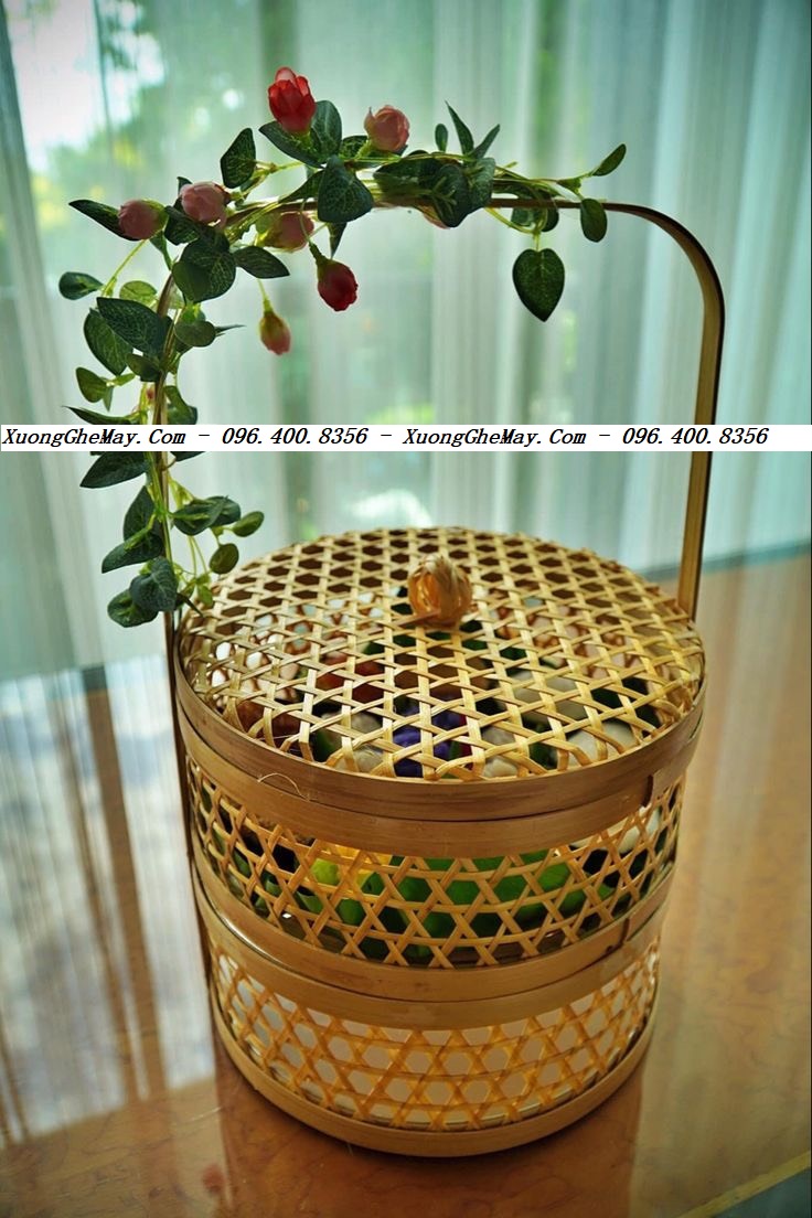 
								giỏ đựng quà mây tre đan 2 tầng XGM-TD211