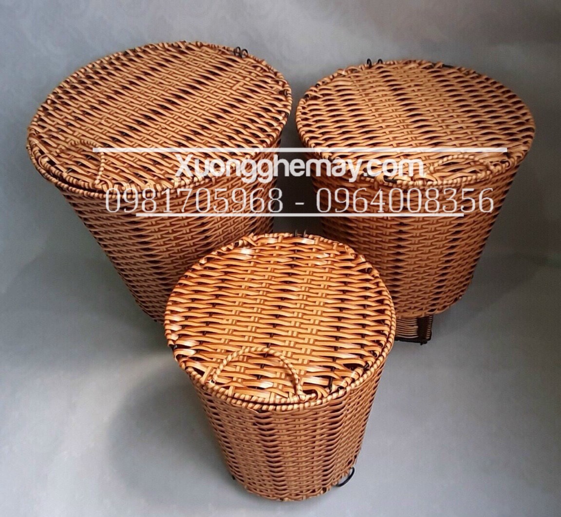 
								Sọt tròn nhựa giả mây
